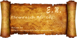 Ehrenreich Máté névjegykártya